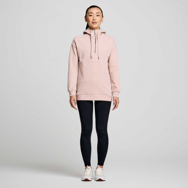 Saucony Recovery Zip Tunic Hoodie Damen Rosa | BERLIN NLAGFY