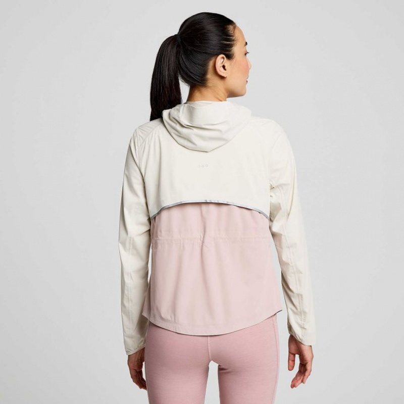 Saucony Runshield Jacke Damen Weiß Rosa | BERLIN DSJEWL
