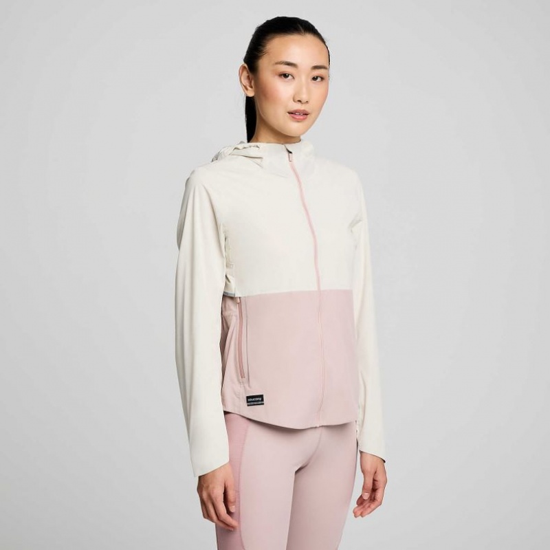 Saucony Runshield Jacke Damen Weiß Rosa | BERLIN DSJEWL