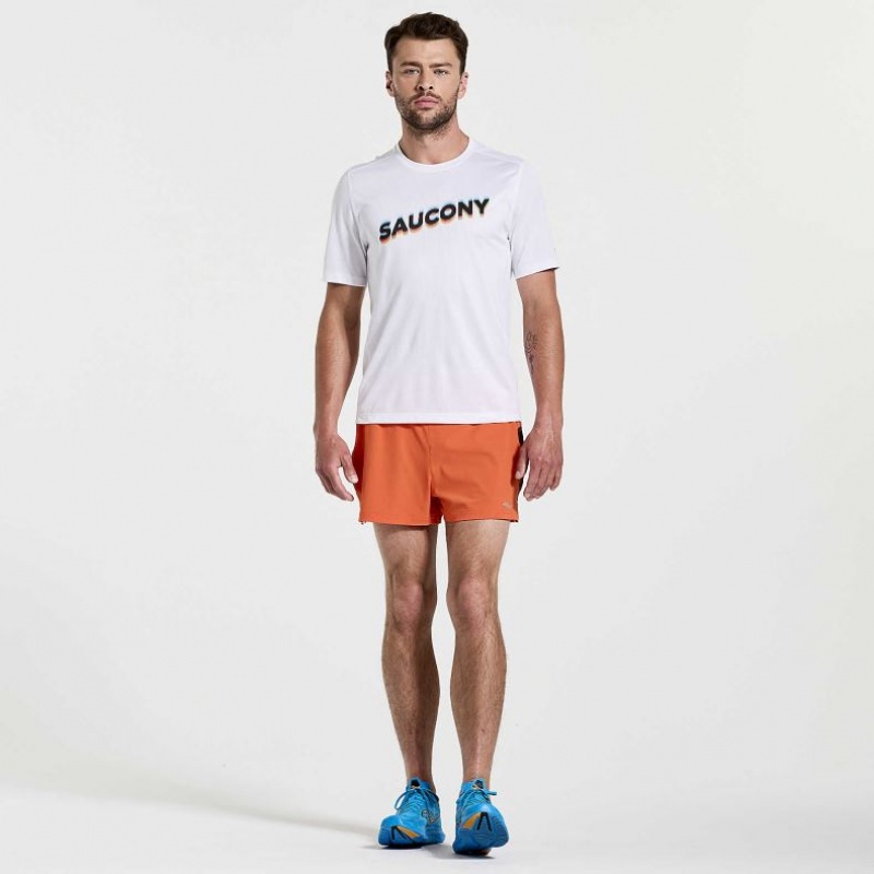 Saucony Stopwatch Graphic Kurzes Sleeve T-Shirt Herren Weiß | BERLIN SMBTDA