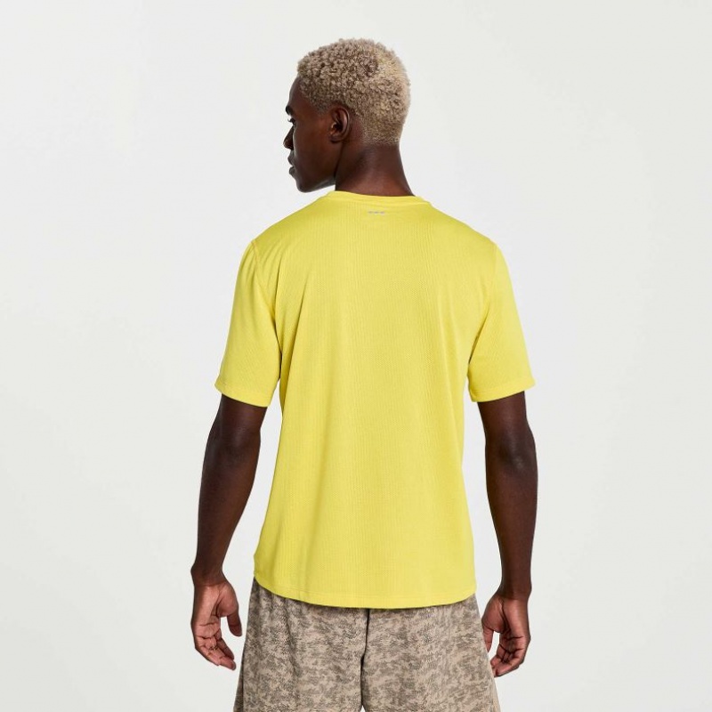Saucony Stopwatch Graphic Kurzes Sleeve T-Shirt Herren Gelb | BERLIN PMOXJR