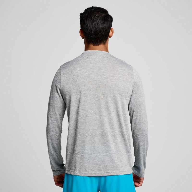Saucony Stopwatch Graphic Long Sleeve T-Shirt Herren Hellgrau | BERLIN WHCUJM