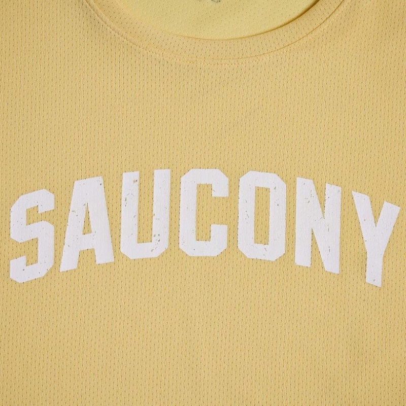 Saucony Stopwatch Graphic Long Sleeve T-Shirt Damen Gelb | BERLIN ZJERSH