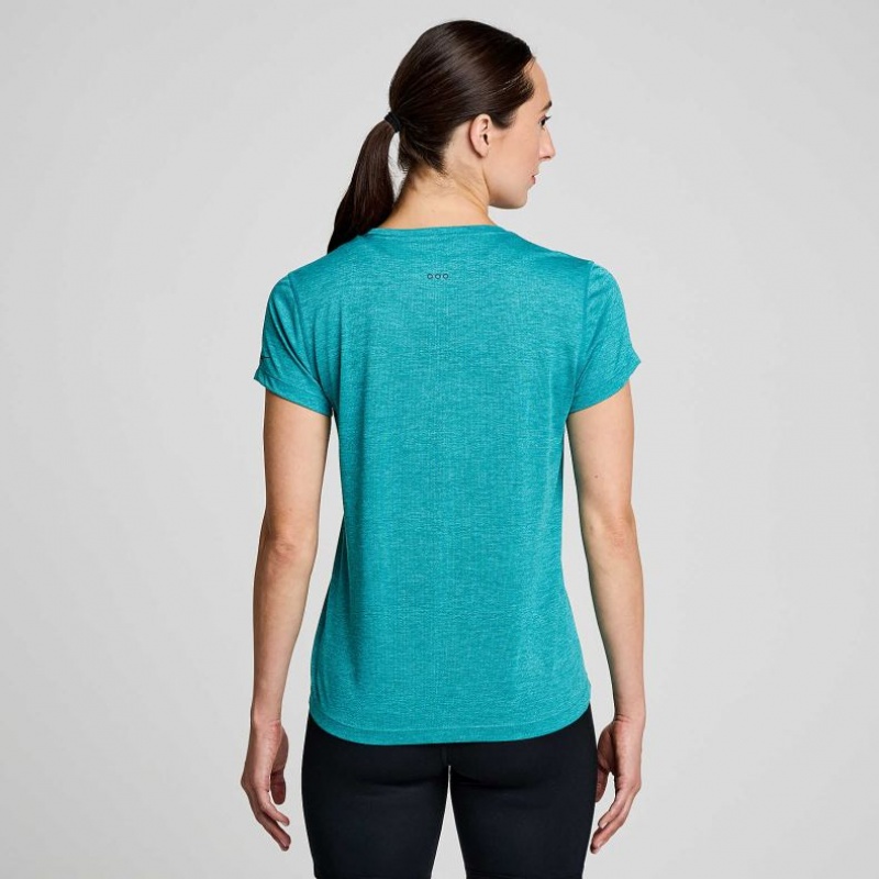 Saucony Stopwatch Kurzes Sleeve T-Shirt Damen Türkis | BERLIN NLWHUF