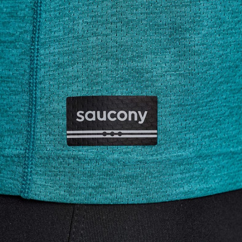 Saucony Stopwatch Kurzes Sleeve T-Shirt Damen Türkis | BERLIN NLWHUF