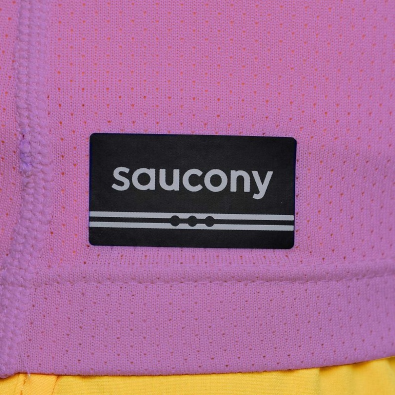 Saucony Stopwatch Kurzes Sleeve T-Shirt Damen Lila | BERLIN QNLPWA