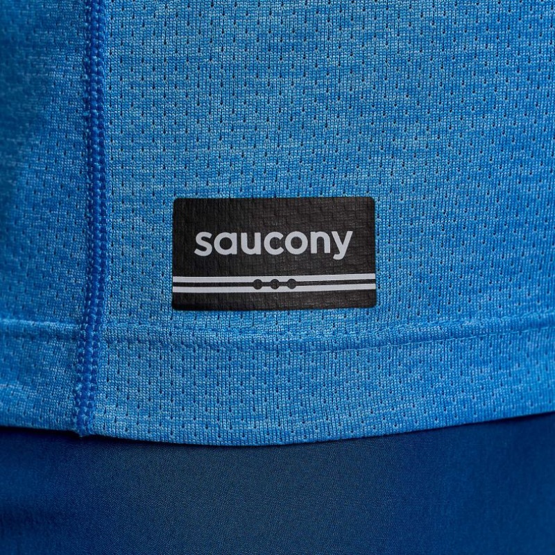 Saucony Stopwatch Kurzes Sleeve T-Shirt Damen Blau | BERLIN SWQAYT
