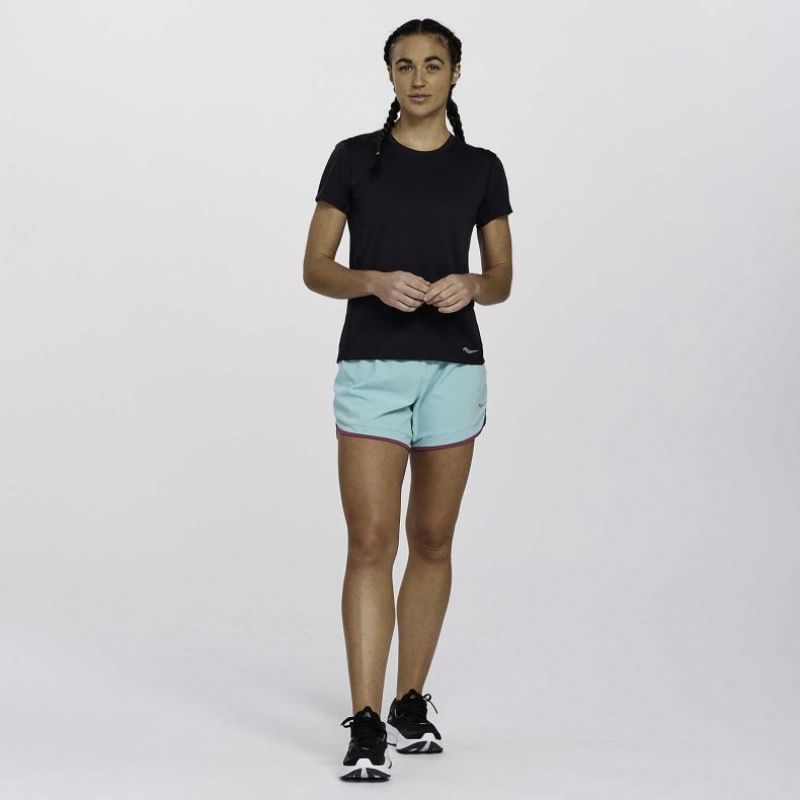 Saucony Stopwatch Kurzes Sleeve T-Shirt Damen Schwarz | BERLIN CEDJXK