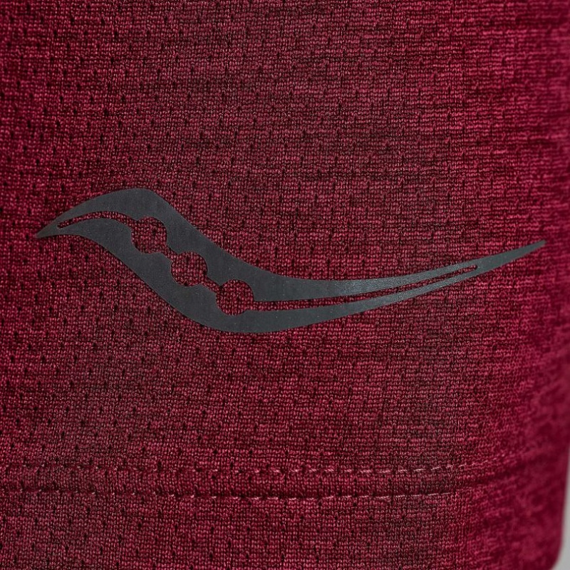 Saucony Stopwatch Kurzes Sleeve T-Shirt Herren Bordeaux | BERLIN AWMOSI