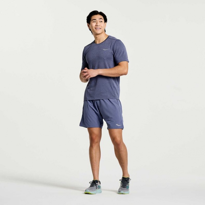 Saucony Stopwatch Kurzes Sleeve T-Shirt Herren Blau | BERLIN ZRHJKV