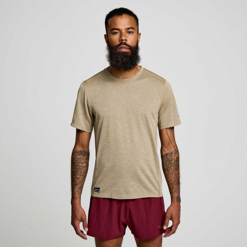 Saucony Stopwatch Kurzes Sleeve T-Shirt Herren Olivgrün | BERLIN JLEQUP