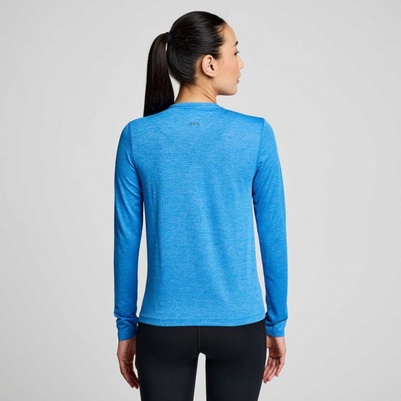 Saucony Stopwatch Long Sleeve T-Shirt Damen Blau | BERLIN NCWZVS