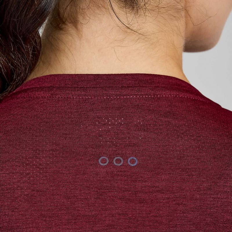 Saucony Stopwatch Long Sleeve T-Shirt Damen Rot | BERLIN QGJSIB