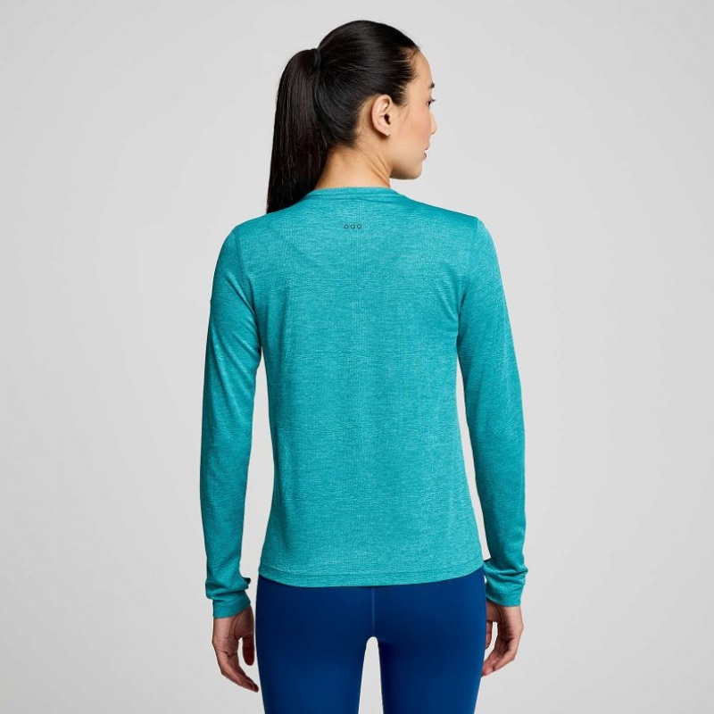 Saucony Stopwatch Long Sleeve T-Shirt Damen Türkis | BERLIN SZJDGC
