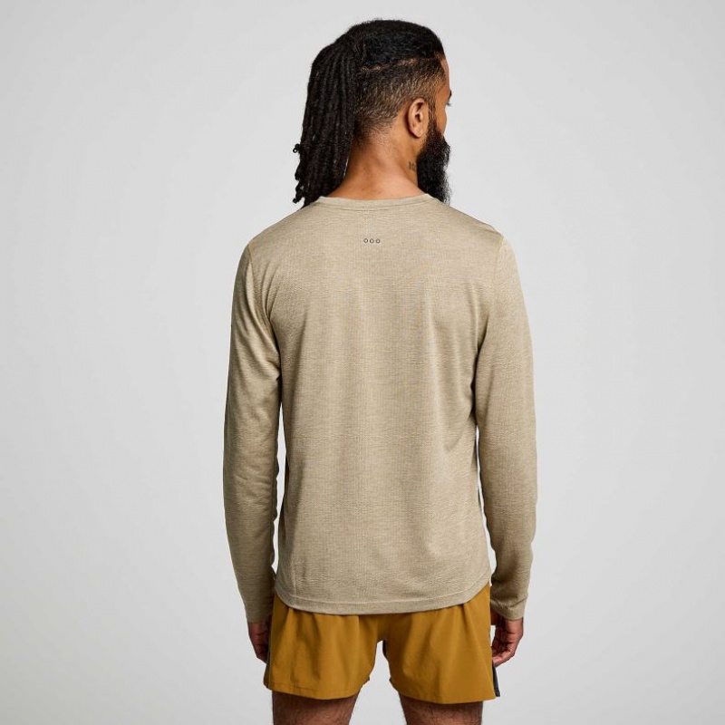 Saucony Stopwatch Long Sleeve T-Shirt Herren Khaki | BERLIN ZPIEVS