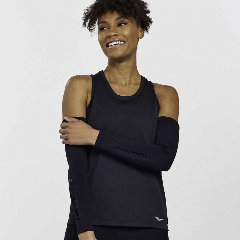 Saucony Stopwatch Muskelshirt Damen Schwarz | BERLIN ECFALW
