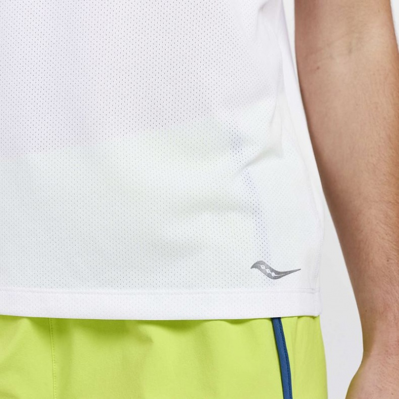 Saucony Stopwatch Muskelshirt Damen Weiß | BERLIN TLYEGX