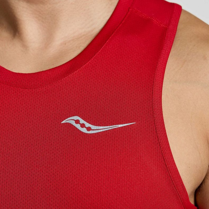 Saucony Stopwatch Muskelshirt Herren Rot | BERLIN REHULZ