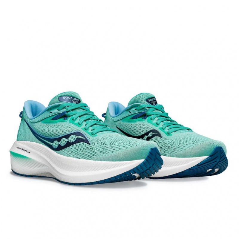 Saucony Triumph 21 Laufschuhe Damen Türkis | BERLIN UEPJSW