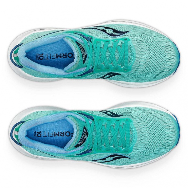Saucony Triumph 21 Laufschuhe Damen Türkis | BERLIN UEPJSW