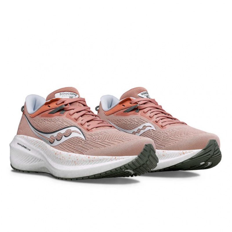 Saucony Triumph 21 Wide Laufschuhe Damen Rosa | BERLIN JGVBRP