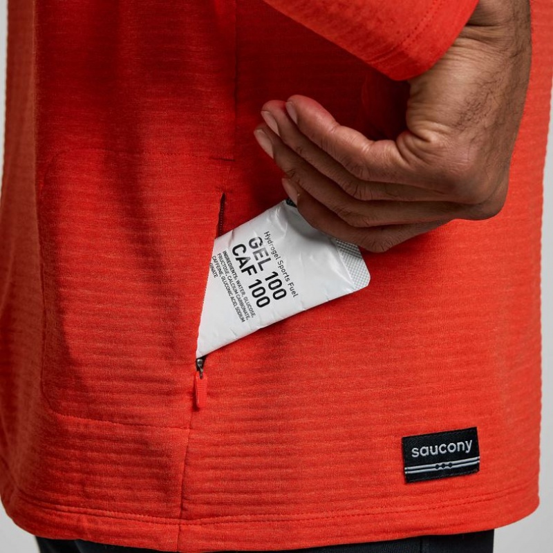 Saucony Triumph 3D 1/2 Zip Sweatshirt Herren Orange | BERLIN VPWRQU