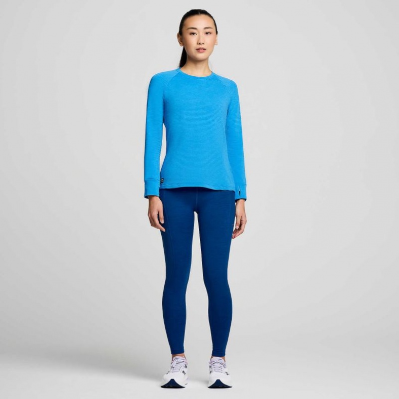 Saucony Triumph 3D Crew Sweatshirt Damen Blau | BERLIN LABZDK
